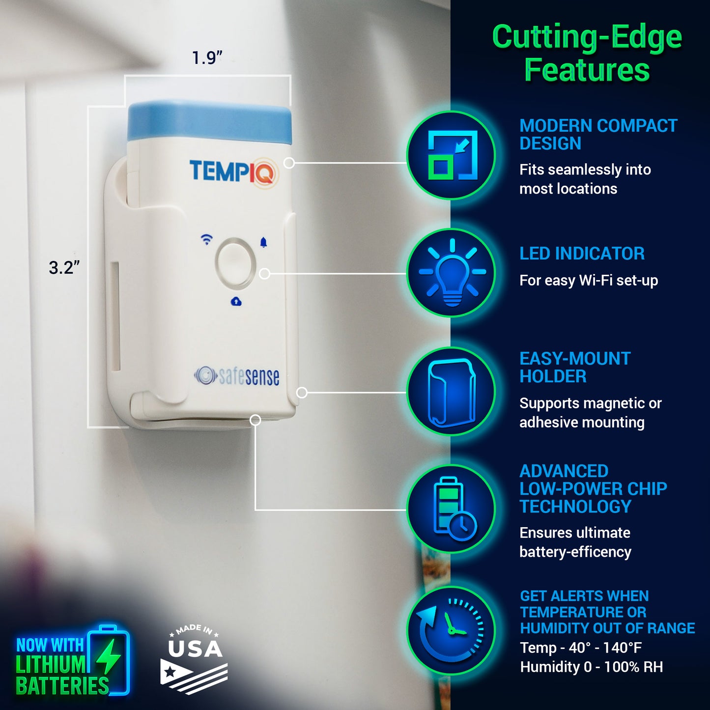 TempIQ WiFi Temperature & Humidity Sensor – Remote Monitoring with Alerts