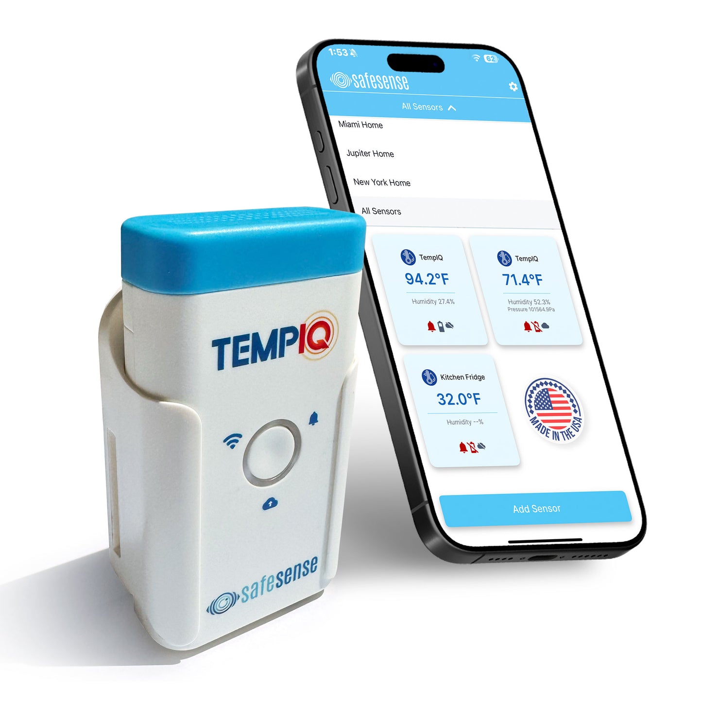 TempIQ WiFi Temperature & Humidity Sensor – Remote Monitoring with Alerts