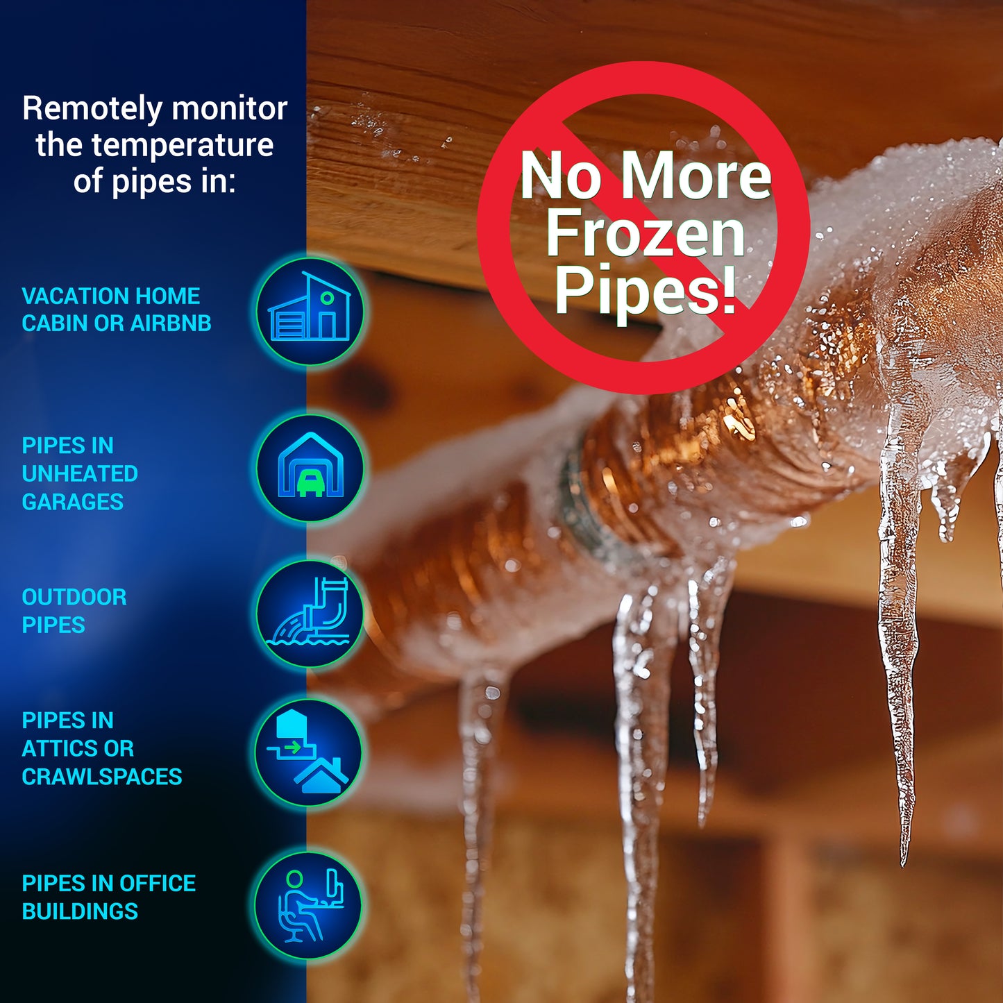 TempTouch Temperature Sensor with Pipe Strap – Freeze Alert & Remote Monitoring