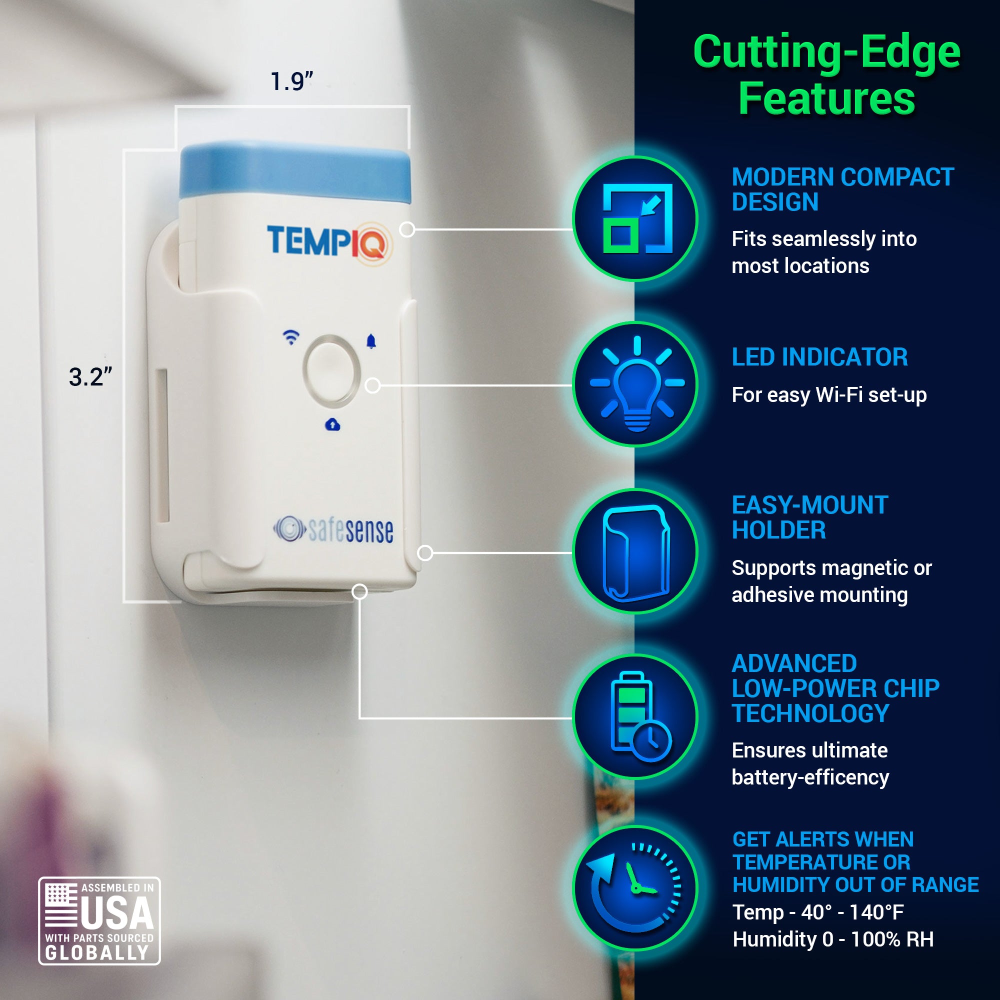 TempIQ WiFi Temperature & Humidity Sensor – Remote Monitoring with Alerts