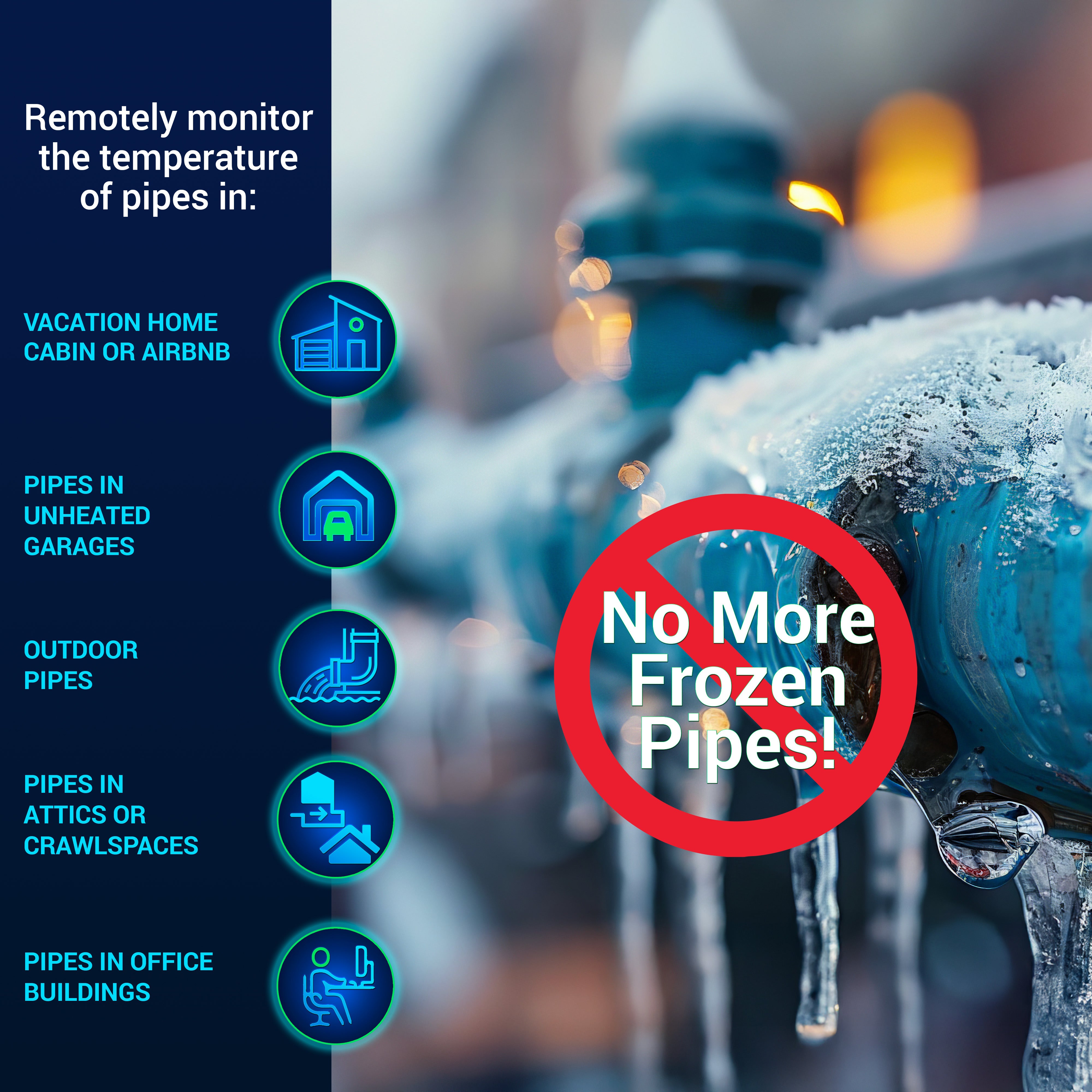 TempTouch Temperature Sensor with Pipe Strap – Freeze Alert & Remote Monitoring